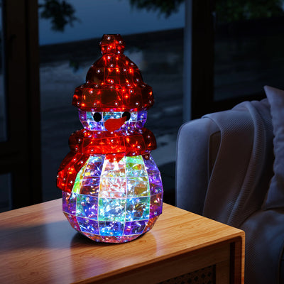 Moderne Art Deco PET Laser Schneemann Dekoration LED Tischlampe für den Nachttisch 