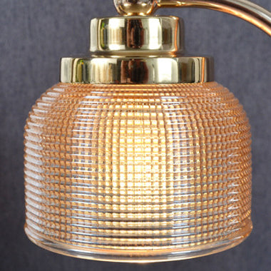 Lampe de table en cire fondue à 1 lumière avec cylindre en verre et bois de fer vintage traditionnel, levable, pour chambre à coucher 