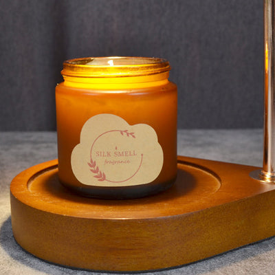 Lampe de table en cire fondue à 1 lumière avec cylindre en verre et bois de fer vintage traditionnel, levable, pour chambre à coucher 