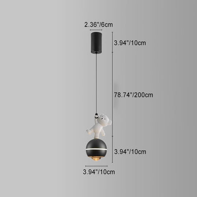 ضوء قلادة LED على شكل كرة دب باندا للأطفال قابل للرفع من الألومنيوم النوردي المعاصر للجانب السرير 