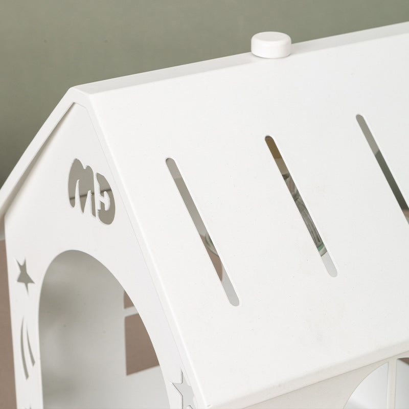 Lampe de table en fer décorative contemporaine nordique creuse à 1 lumière à cire fondante pour chambre à coucher 