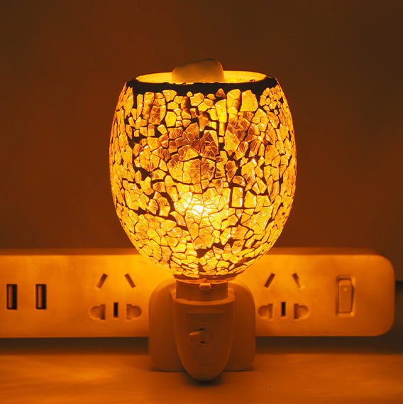 Applique murale contemporaine en verre plastique mosaïque craquelée à 1 lumière pour chambre à coucher 