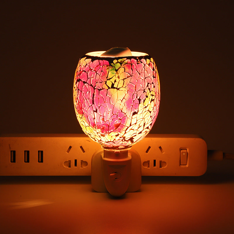 Applique murale contemporaine en verre plastique mosaïque craquelée à 1 lumière pour chambre à coucher 