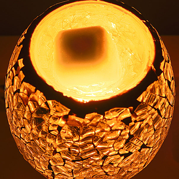 Applique murale contemporaine en verre plastique mosaïque craquelée à 1 lumière pour chambre à coucher 
