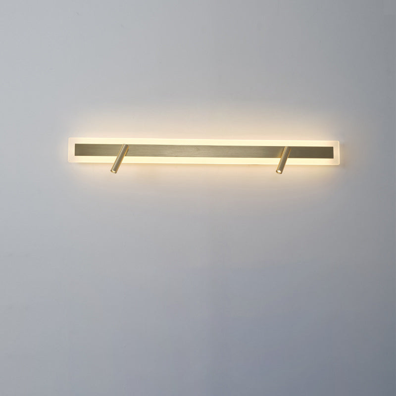 Moderne minimalistische Aluminium-Acryl-Rechteck-Drehbare Strahler LED-Wandleuchte für das Bett 
