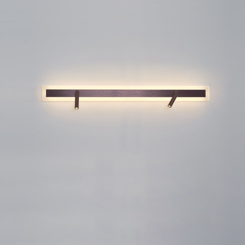 Moderne minimalistische Aluminium-Acryl-Rechteck-Drehbare Strahler LED-Wandleuchte für das Bett 