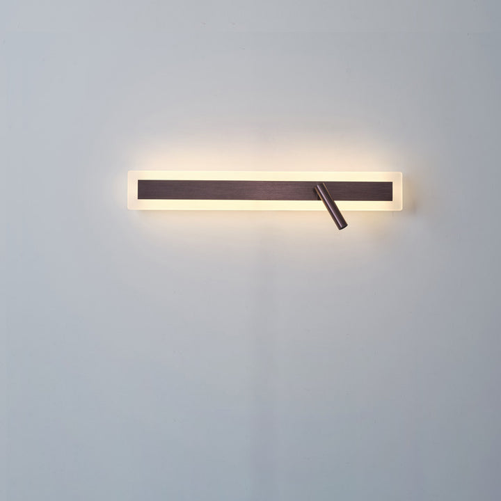 Applique murale LED minimaliste moderne en aluminium et acrylique rectangulaire rotative pour chevet 