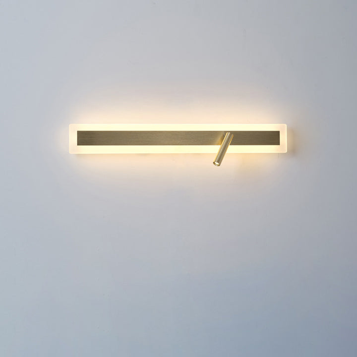 Applique murale LED minimaliste moderne en aluminium et acrylique rectangulaire rotative pour chevet 