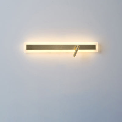 Moderne minimalistische Aluminium-Acryl-Rechteck-Drehbare Strahler LED-Wandleuchte für das Bett 