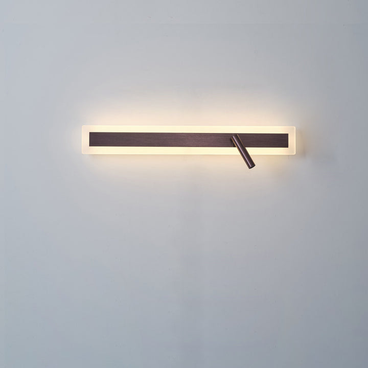 Applique murale LED minimaliste moderne en aluminium et acrylique rectangulaire rotative pour chevet 