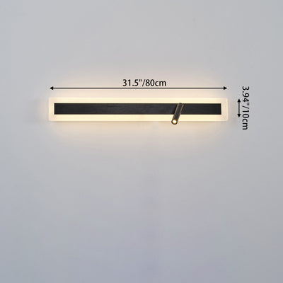 Moderne minimalistische Aluminium-Acryl-Rechteck-Drehbare Strahler LED-Wandleuchte für das Bett 