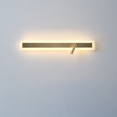 Moderne minimalistische Aluminium-Acryl-Rechteck-Drehbare Strahler LED-Wandleuchte für das Bett 