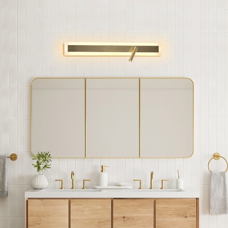Applique murale LED minimaliste moderne en aluminium et acrylique rectangulaire rotative pour chevet 