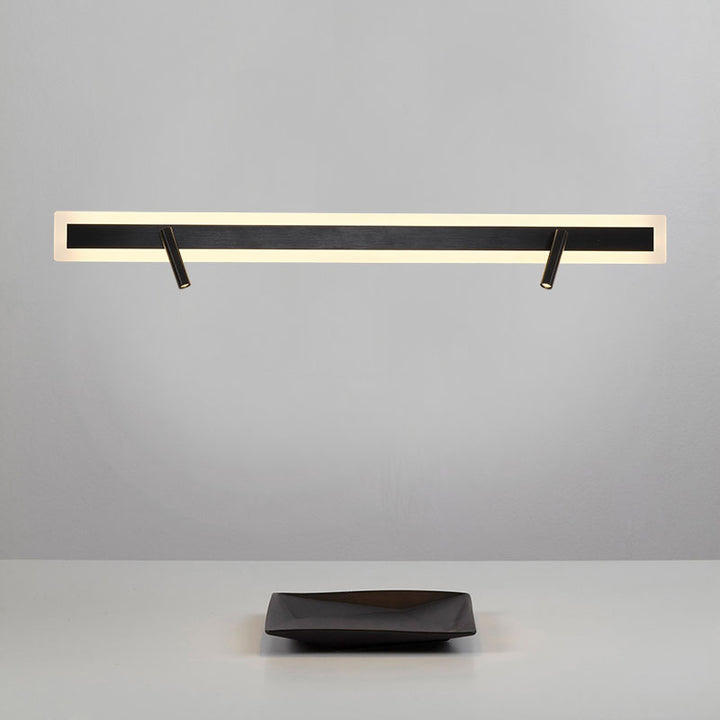 Applique murale LED minimaliste moderne en aluminium et acrylique rectangulaire rotative pour chevet 