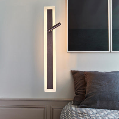 Moderne minimalistische Aluminium-Acryl-Rechteck-Drehbare Strahler LED-Wandleuchte für das Bett 