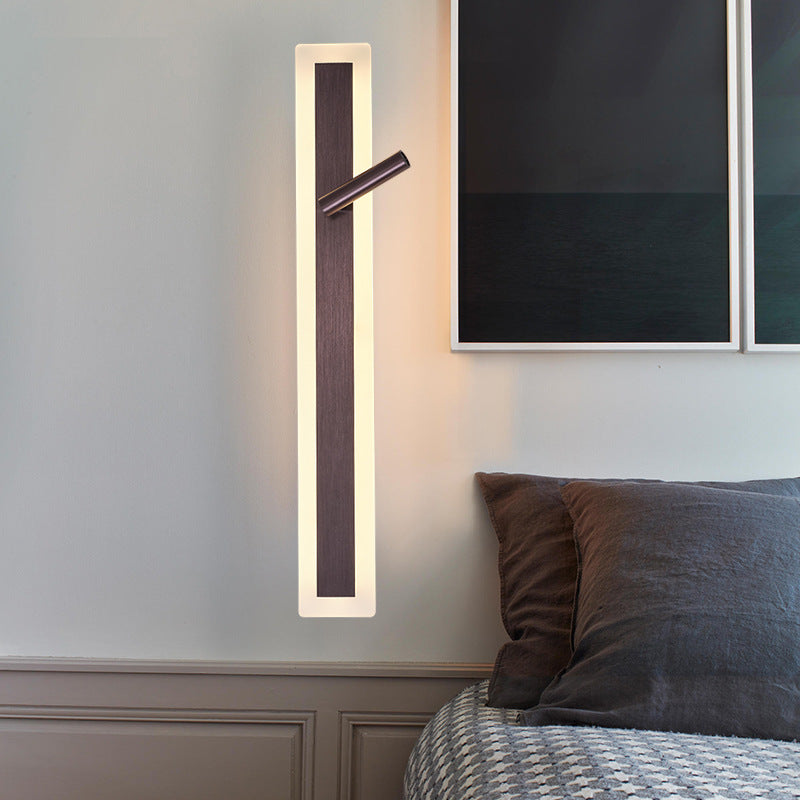 Moderne minimalistische Aluminium-Acryl-Rechteck-Drehbare Strahler LED-Wandleuchte für das Bett 