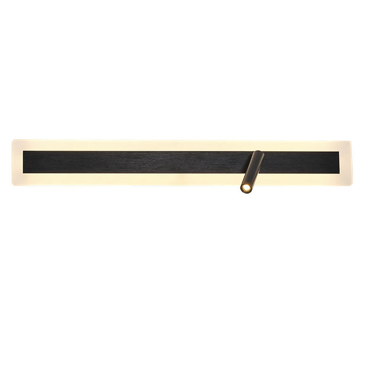 Applique murale LED minimaliste moderne en aluminium et acrylique rectangulaire rotative pour chevet 