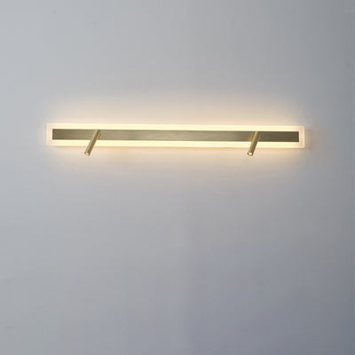 Moderne minimalistische Aluminium-Acryl-Rechteck-Drehbare Strahler LED-Wandleuchte für das Bett 