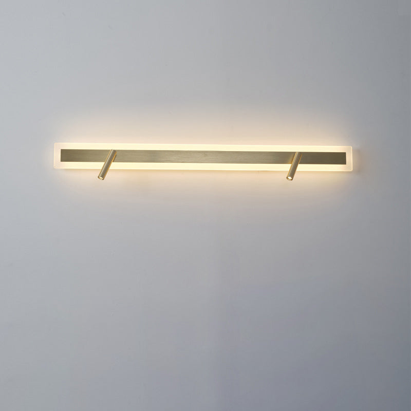 Moderne minimalistische Aluminium-Acryl-Rechteck-Drehbare Strahler LED-Wandleuchte für das Bett 