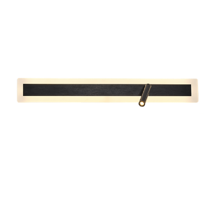 Applique murale LED minimaliste moderne en aluminium et acrylique rectangulaire rotative pour chevet 