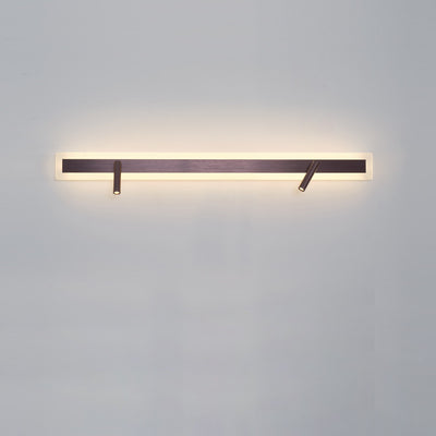 Moderne minimalistische Aluminium-Acryl-Rechteck-Drehbare Strahler LED-Wandleuchte für das Bett 