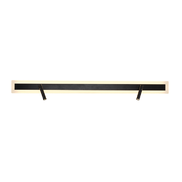 Applique murale LED minimaliste moderne en aluminium et acrylique rectangulaire rotative pour chevet 