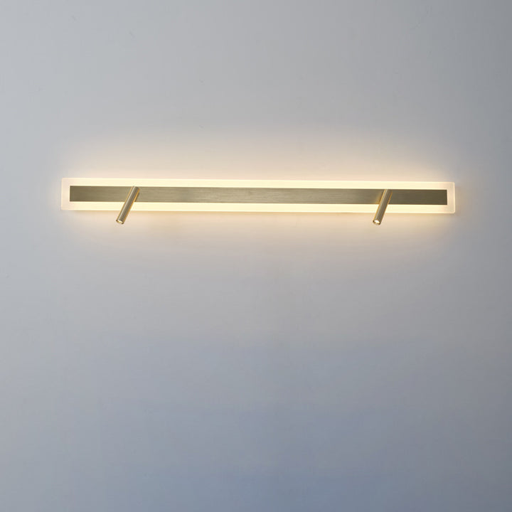Applique murale LED minimaliste moderne en aluminium et acrylique rectangulaire rotative pour chevet 