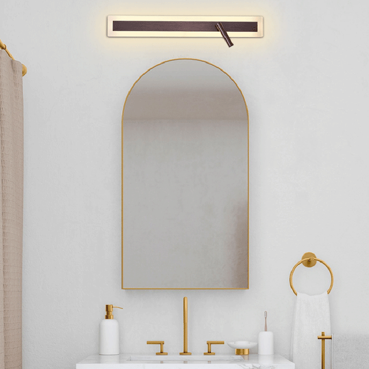 Applique murale LED minimaliste moderne en aluminium et acrylique rectangulaire rotative pour chevet 