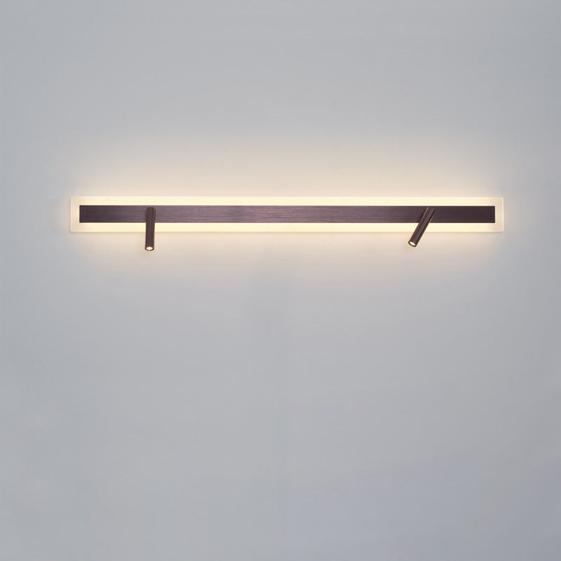 Applique murale LED minimaliste moderne en aluminium et acrylique rectangulaire rotative pour chevet 