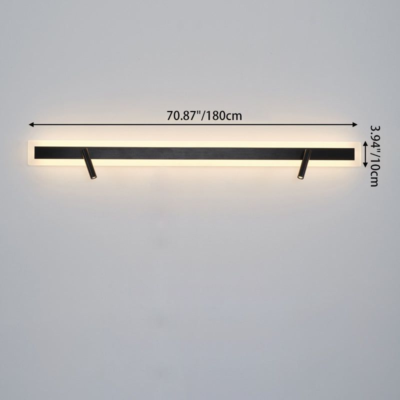 Moderne minimalistische Aluminium-Acryl-Rechteck-Drehbare Strahler LED-Wandleuchte für das Bett 