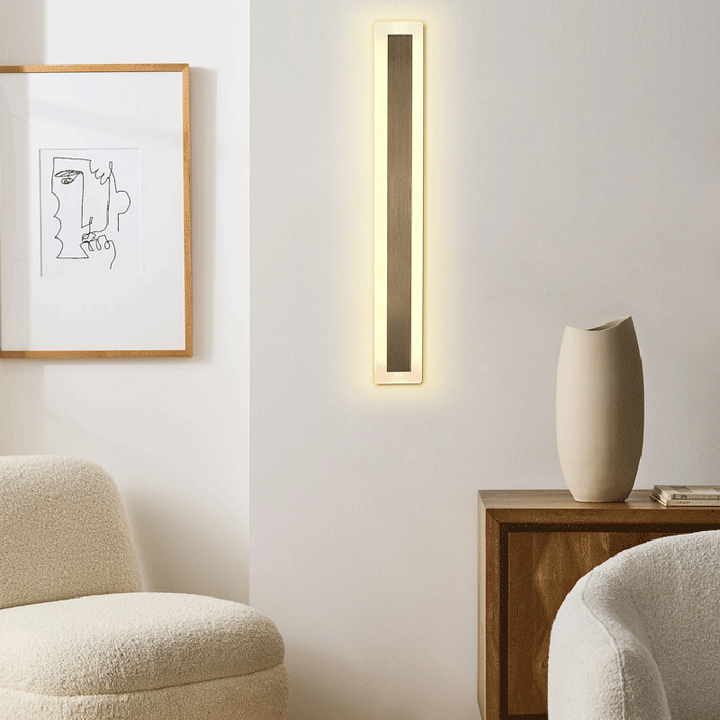 Applique murale LED minimaliste moderne en aluminium et acrylique rectangulaire rotative pour chevet 