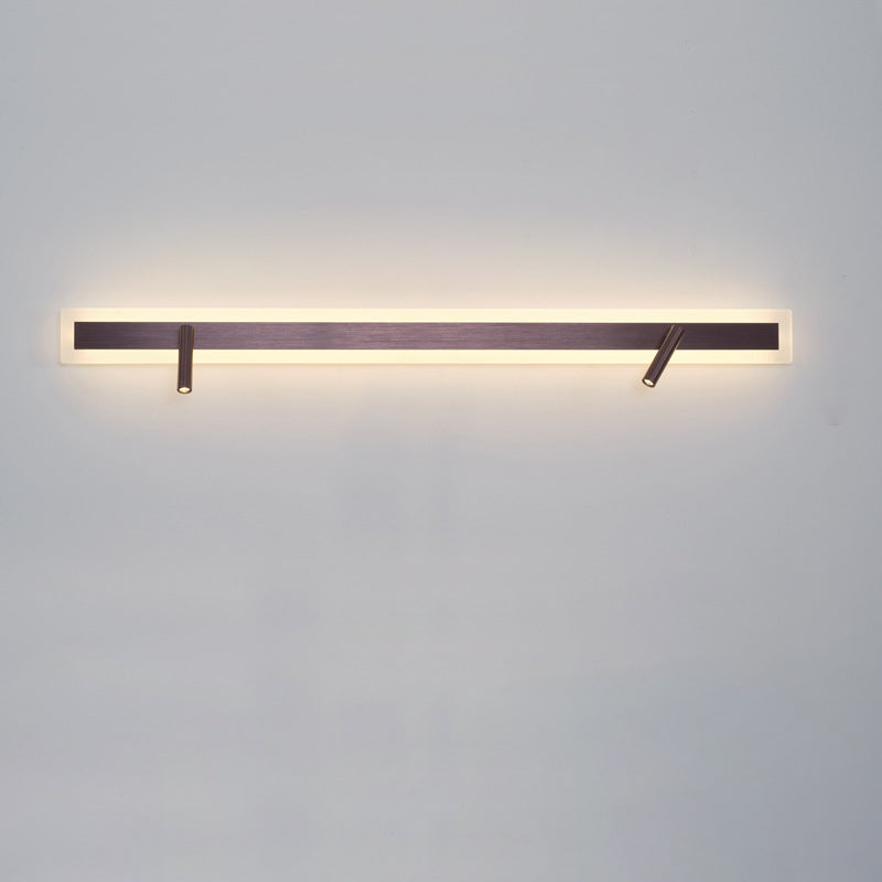 Applique murale LED minimaliste moderne en aluminium et acrylique rectangulaire rotative pour chevet 