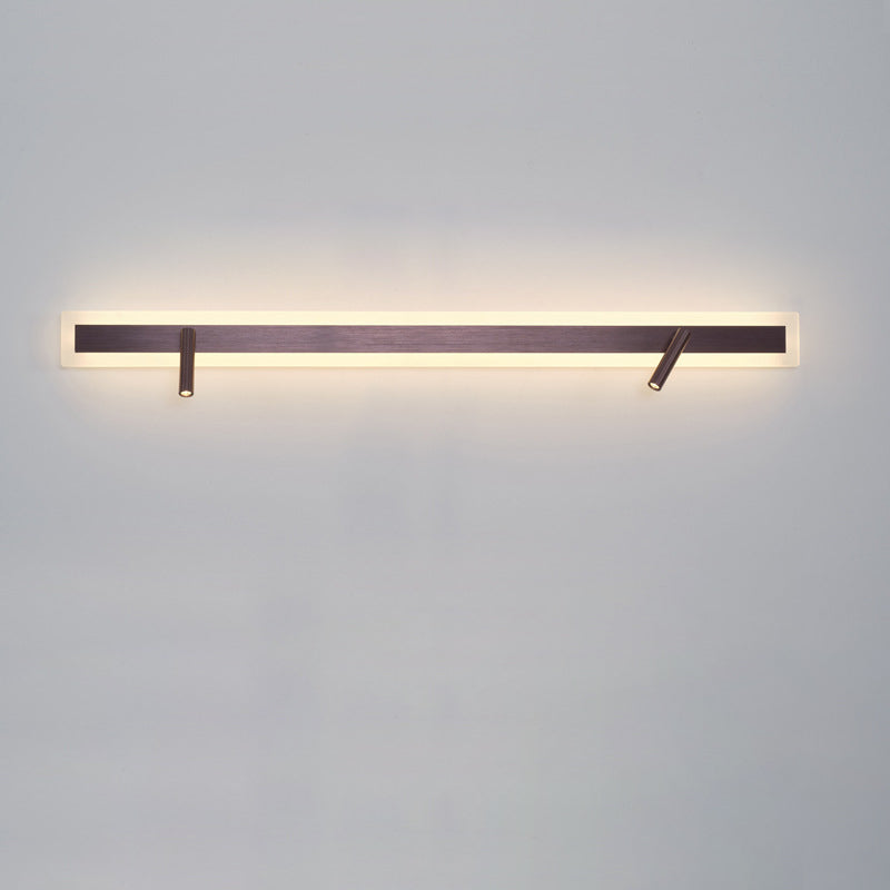 Applique murale LED minimaliste moderne en aluminium et acrylique rectangulaire rotative pour chevet 