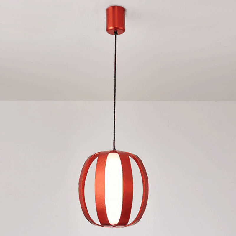 Zeitgenössische skandinavische Aluminium-Acryl-Kugellaterne LED Pendelleuchte für das Esszimmer 