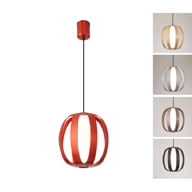 Zeitgenössische skandinavische Aluminium-Acryl-Kugellaterne LED Pendelleuchte für das Esszimmer 