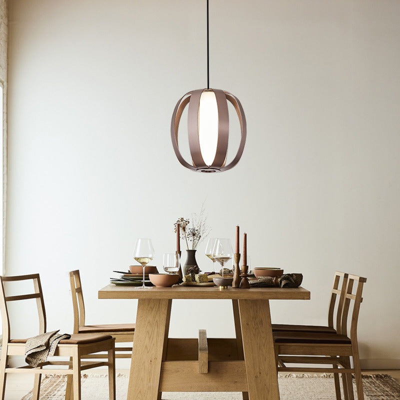 Zeitgenössische skandinavische Aluminium-Acryl-Kugellaterne LED Pendelleuchte für das Esszimmer 