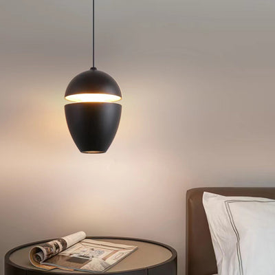 ضوء قلادة LED قابل للرفع على شكل رصاصة بيضاوية من الألومنيوم الإسكندنافي المعاصر للجانب السرير 