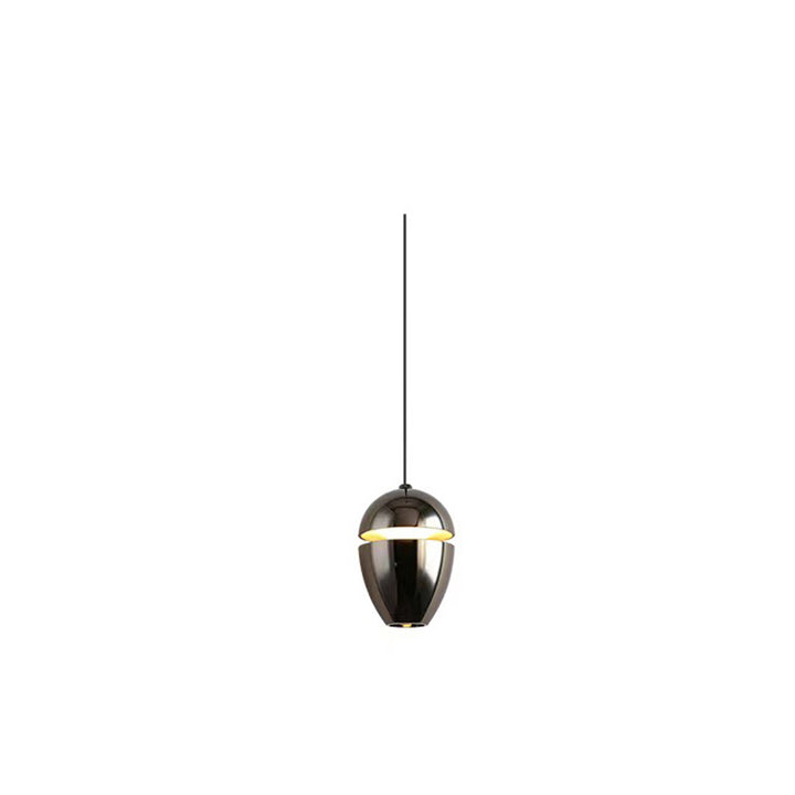 Lámpara colgante LED elíptica de aluminio contemporáneo escandinavo con forma de bala y elevable para mesita de noche 