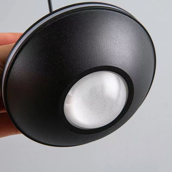 Lámpara colgante LED elíptica de aluminio contemporáneo escandinavo con forma de bala y elevable para mesita de noche 