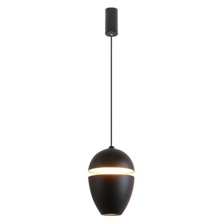 Lámpara colgante LED elíptica de aluminio contemporáneo escandinavo con forma de bala y elevable para mesita de noche 