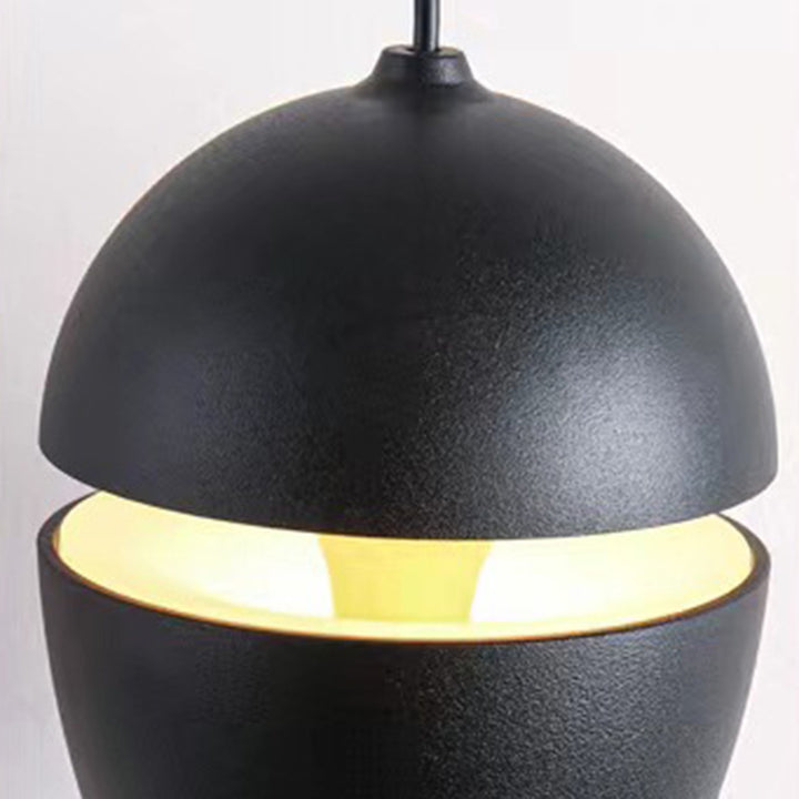 Lámpara colgante LED elíptica de aluminio contemporáneo escandinavo con forma de bala y elevable para mesita de noche 
