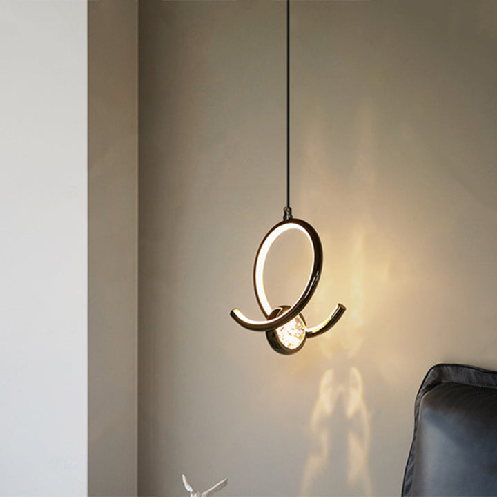 Contemporary Nordic Aluminum Crystal Circle Bubble LED Pendant Light For Bedside