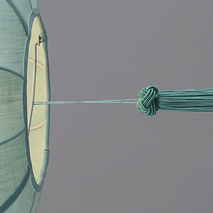 Traditionelle chinesische Laterne aus Eisenstoff in elliptischer Zylinderform mit Quasten, 1/3 Licht Kronleuchter für das Esszimmer 