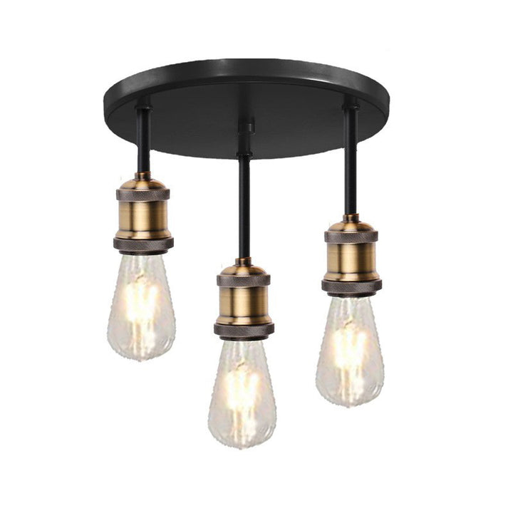 Zeitgenössische industrielle Eisenlampe 1/3 Licht Halbeinbau-Deckenleuchte für Esszimmer 