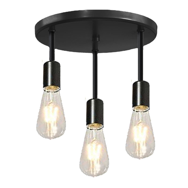Plafonnier semi-encastré contemporain en fer industriel avec 1/3 ampoule pour salle à manger 