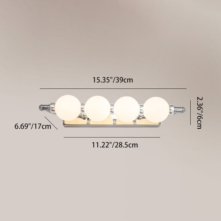 Applique murale LED en boule PC en aluminium et acier inoxydable nordique contemporain pour éclairage de salle de bain 
