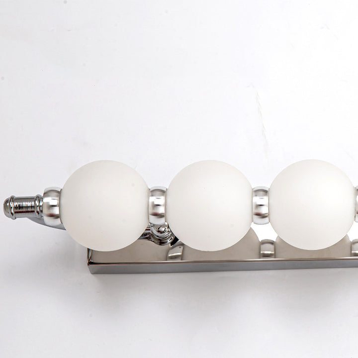 Applique murale LED en boule PC en aluminium et acier inoxydable nordique contemporain pour éclairage de salle de bain 