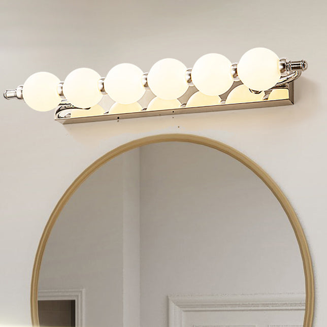 Applique murale LED en boule PC en aluminium et acier inoxydable nordique contemporain pour éclairage de salle de bain 