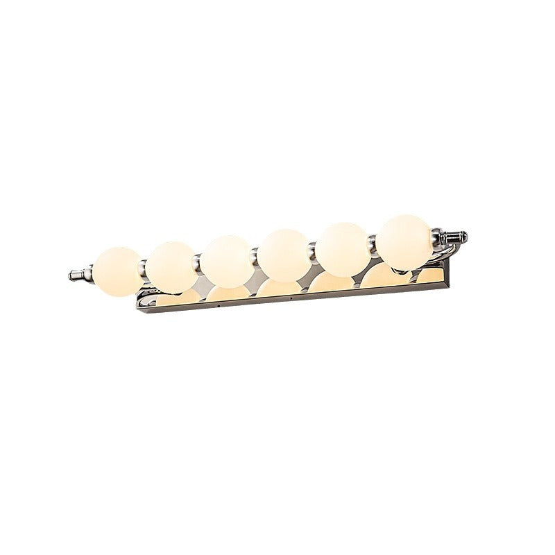 Applique murale LED en boule PC en aluminium et acier inoxydable nordique contemporain pour éclairage de salle de bain 