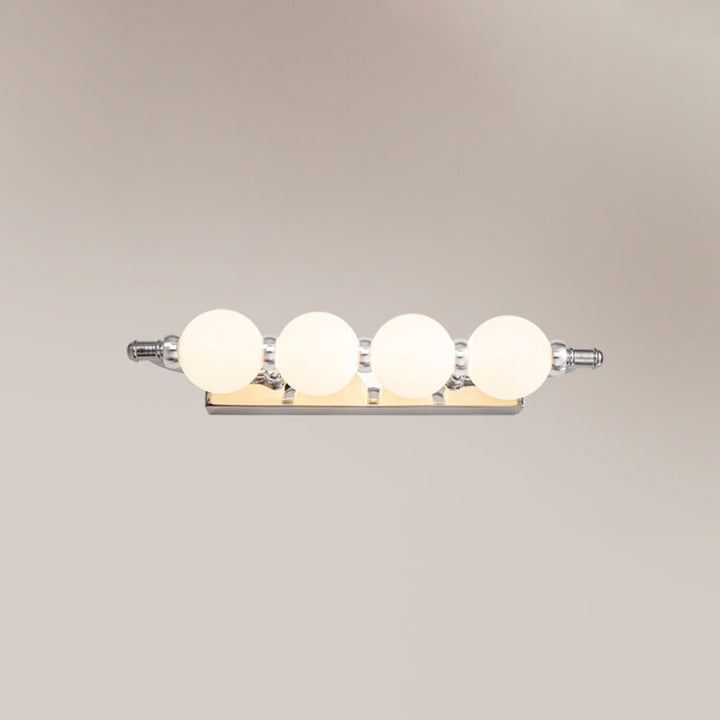 Applique murale LED en boule PC en aluminium et acier inoxydable nordique contemporain pour éclairage de salle de bain 